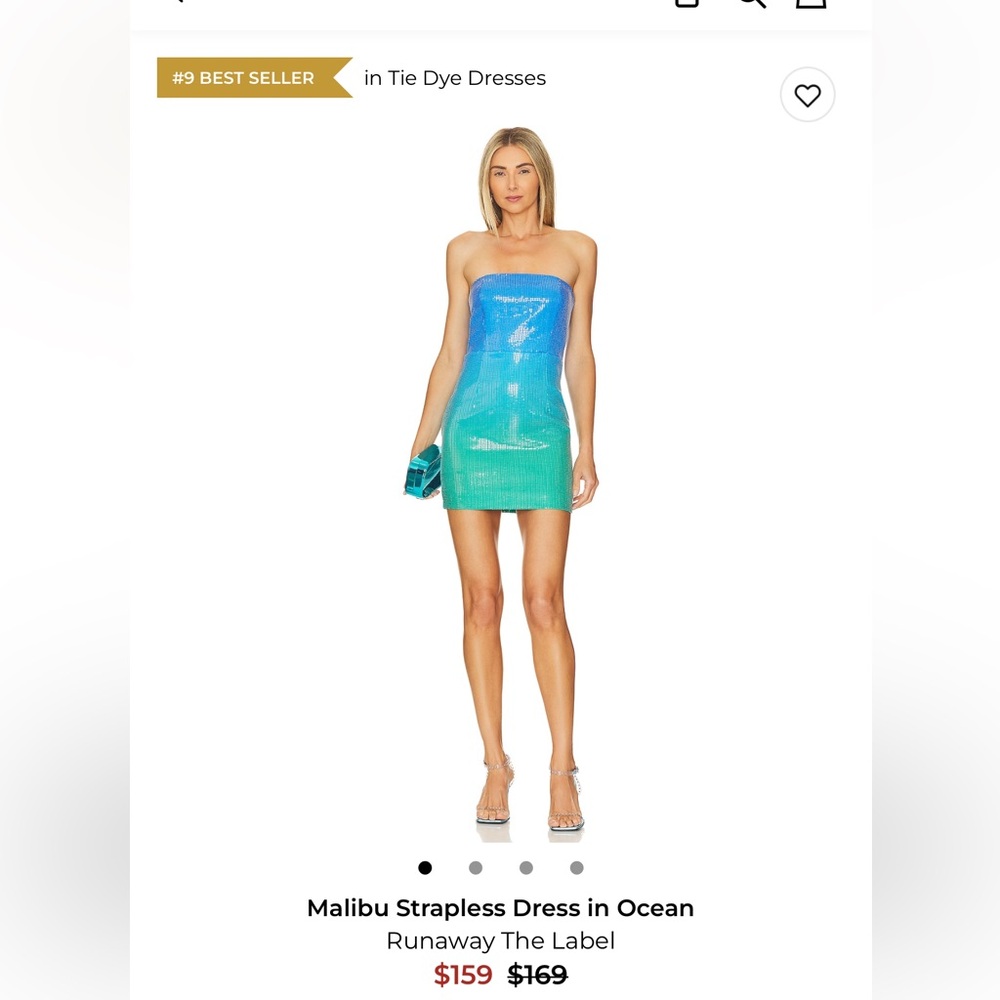 Runaway The Label Strapless Dress - Ocean Blue and Green